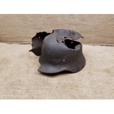 Devastating damaged relic German helmet